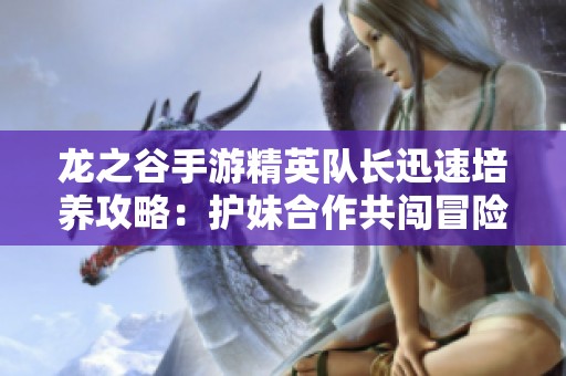 龙之谷手游精英队长迅速培养攻略：护妹合作共闯冒险之旅